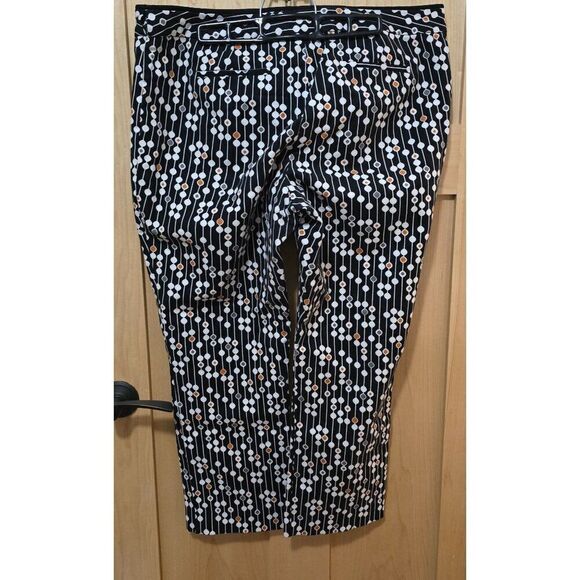 Worthington Womens Abstract Patterned Pants Size 16 Black White & Orange - Picture 3 of 5